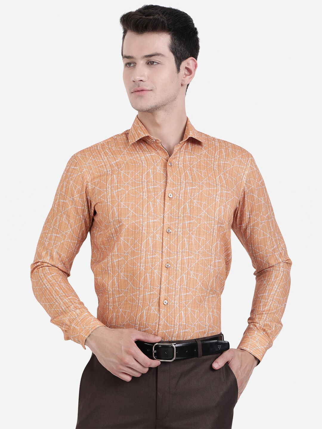 

JB STUDIO Men Orange Slim Fit Formal Shirt