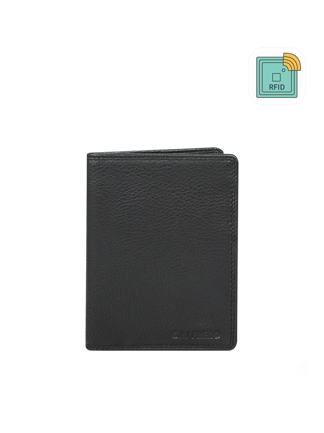 

CALFNERO Unisex Black Leather Passport Holder