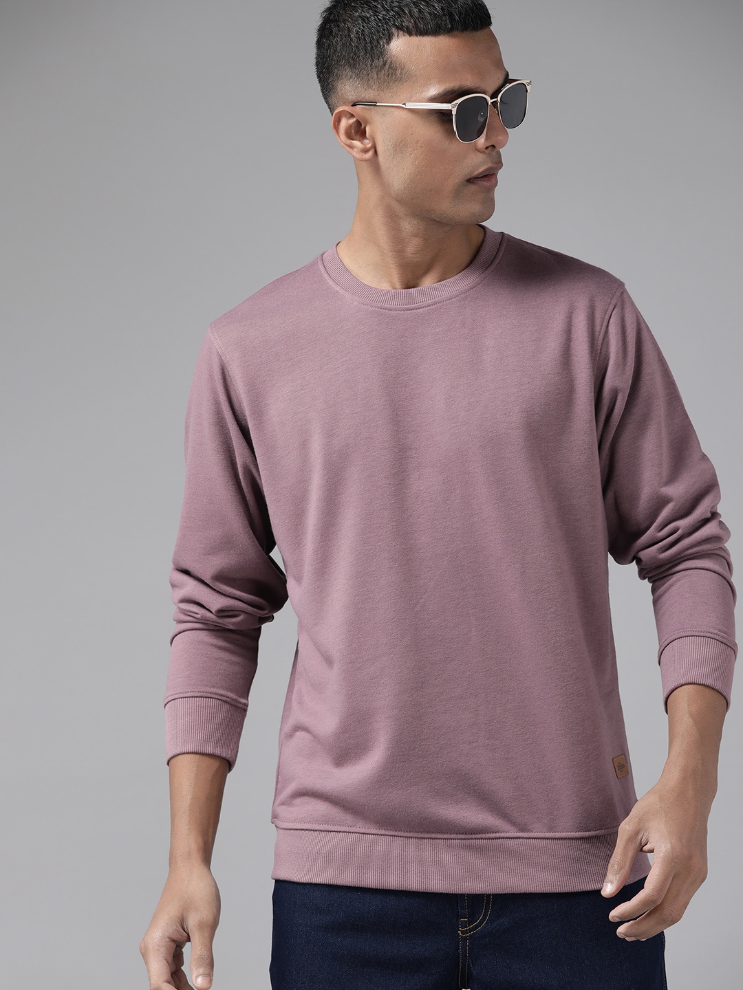 

The Roadster Lifestyle Co. Round Neck Knitted Sweatshirt, Mauve