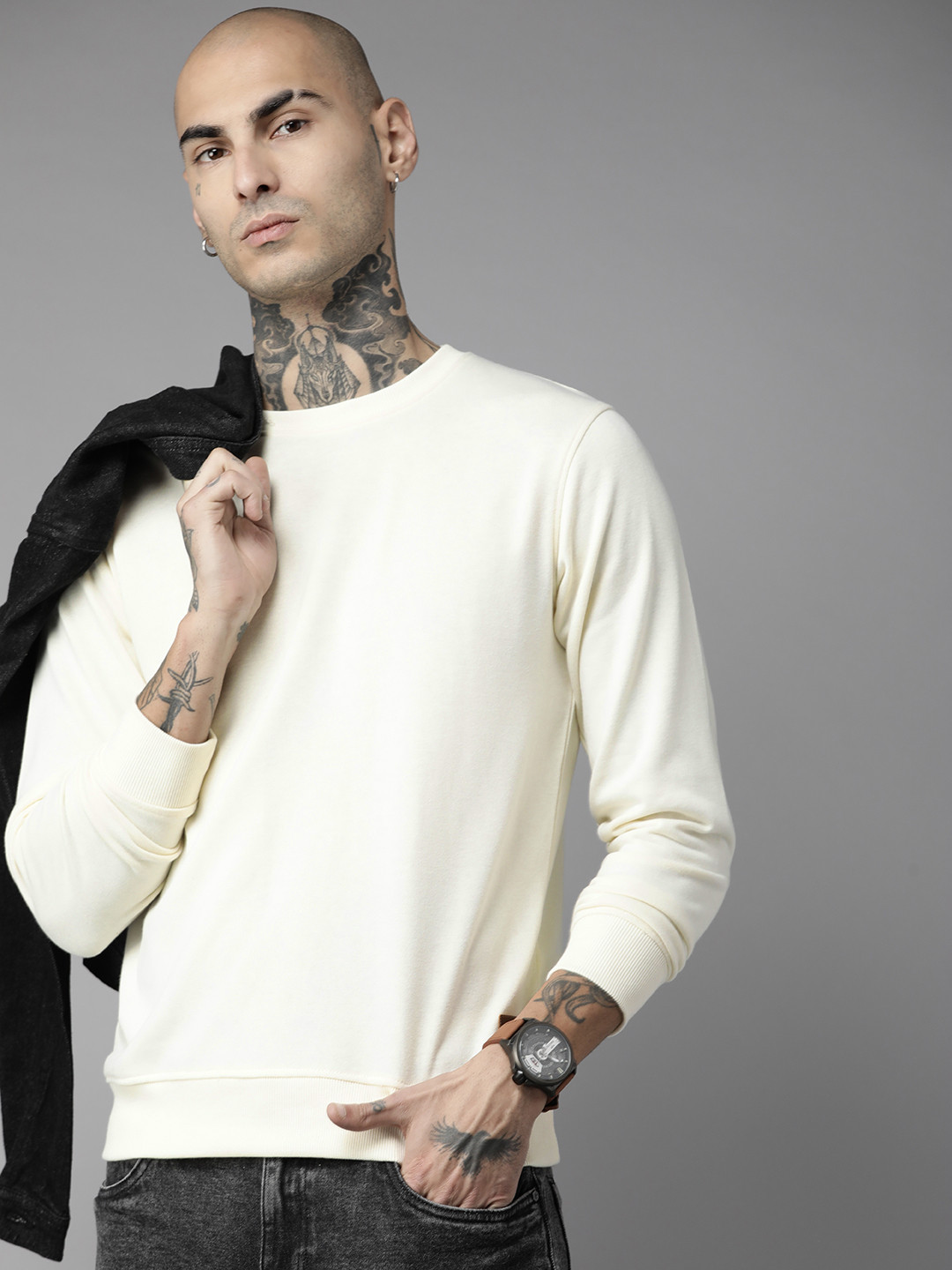 

The Roadster Lifestyle Co. Men Sweatshirt, Off white