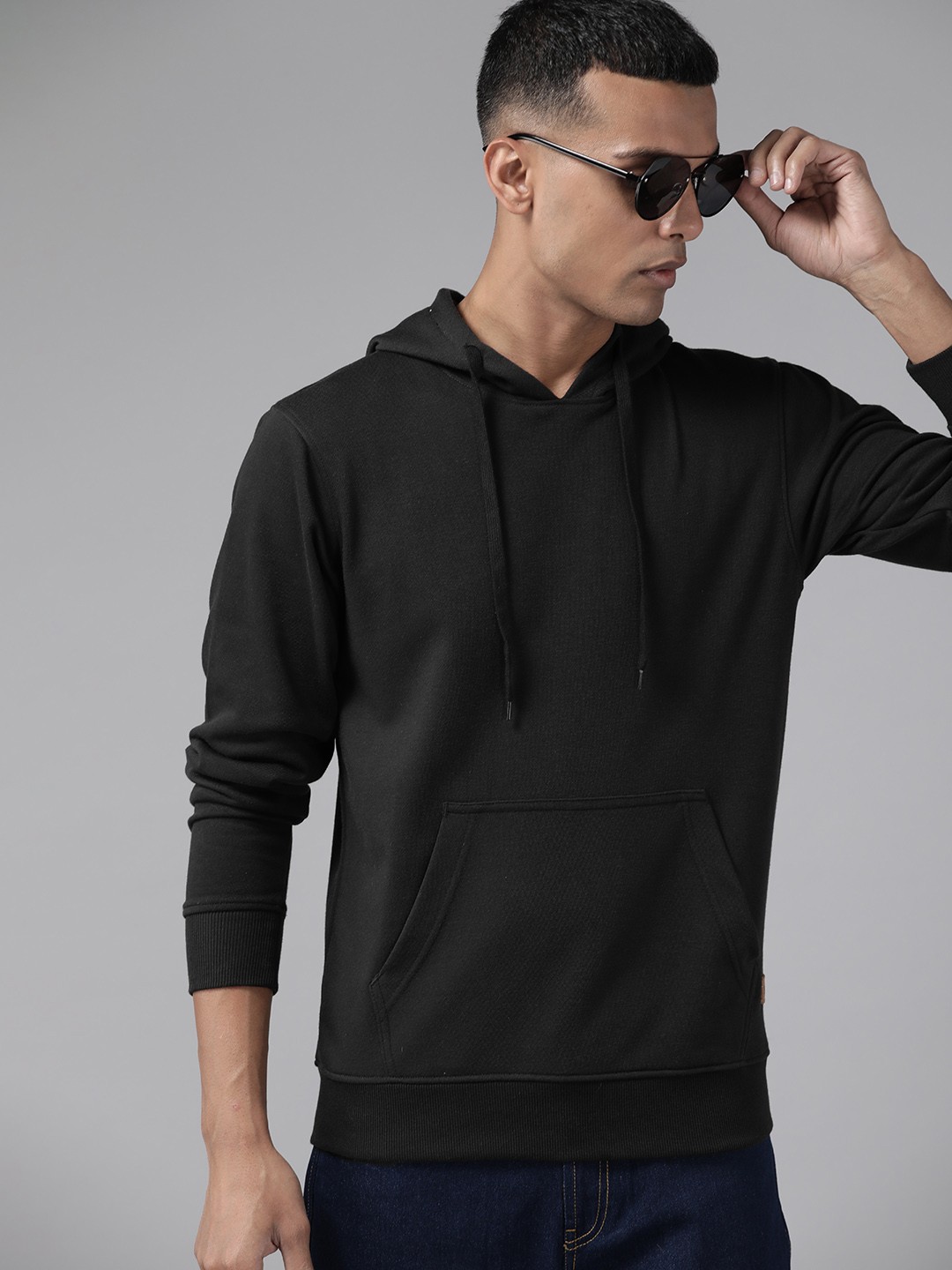 

The Roadster Lifestyle Co. Hooded Knitted Sweatshirt, Black