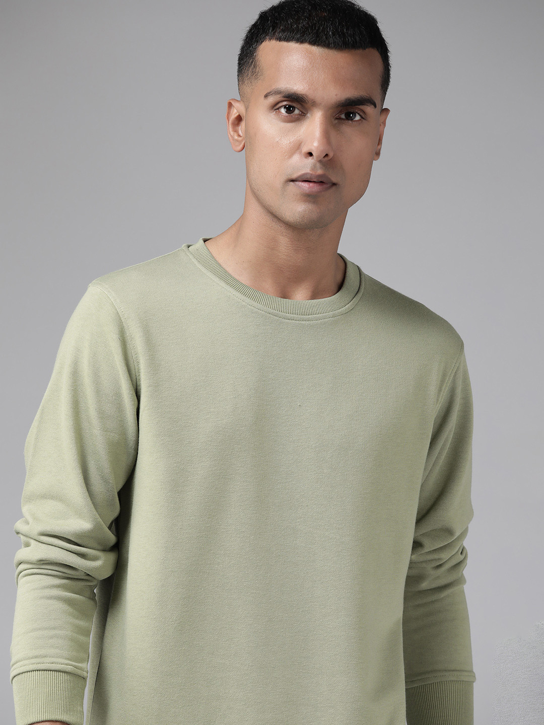 

The Roadster Lifestyle Co. Round Neck Knitted Sweatshirt, Green