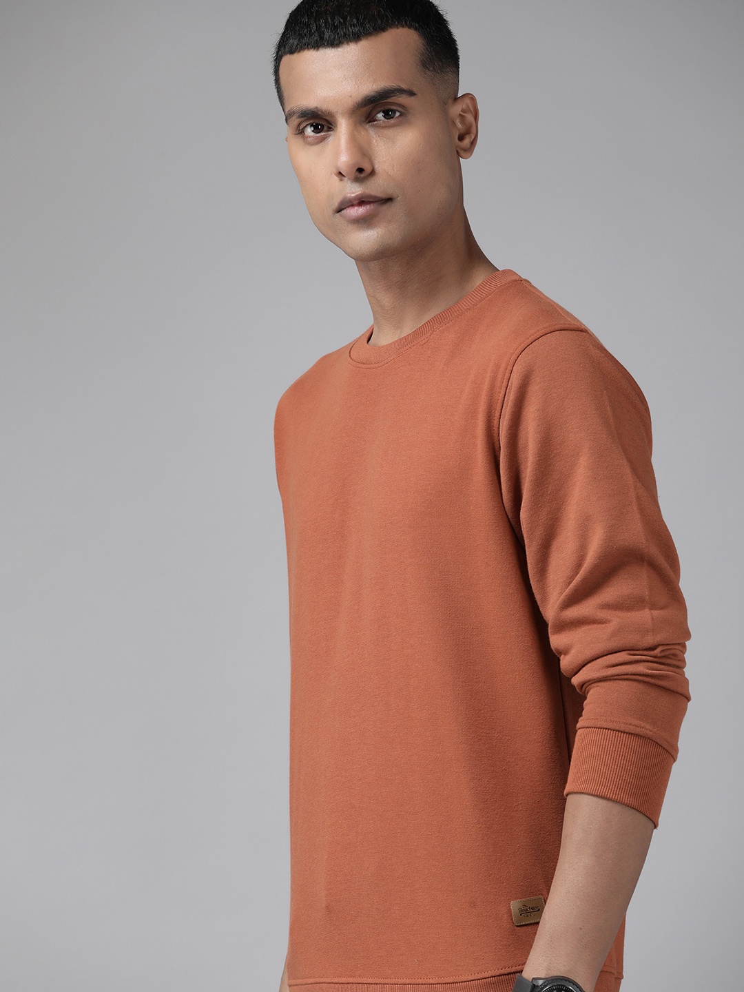 

The Roadster Lifestyle Co. Men Round Neck Pullover, Rust