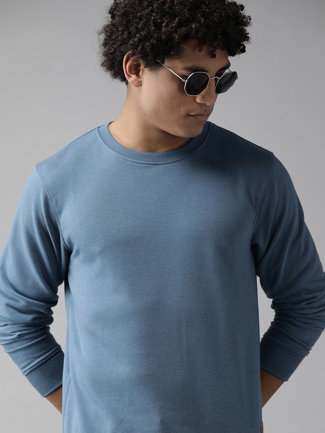 

The Roadster Lifestyle Co. Round Neck Knitted Sweatshirt, Blue