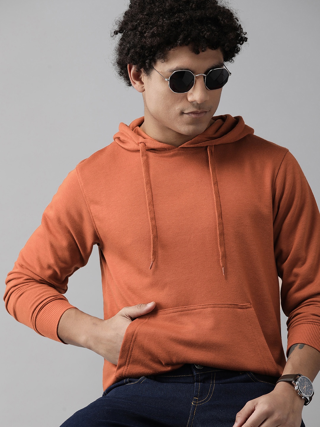 

The Roadster Lifestyle Co. Hooded Knitted Sweatshirt, Rust