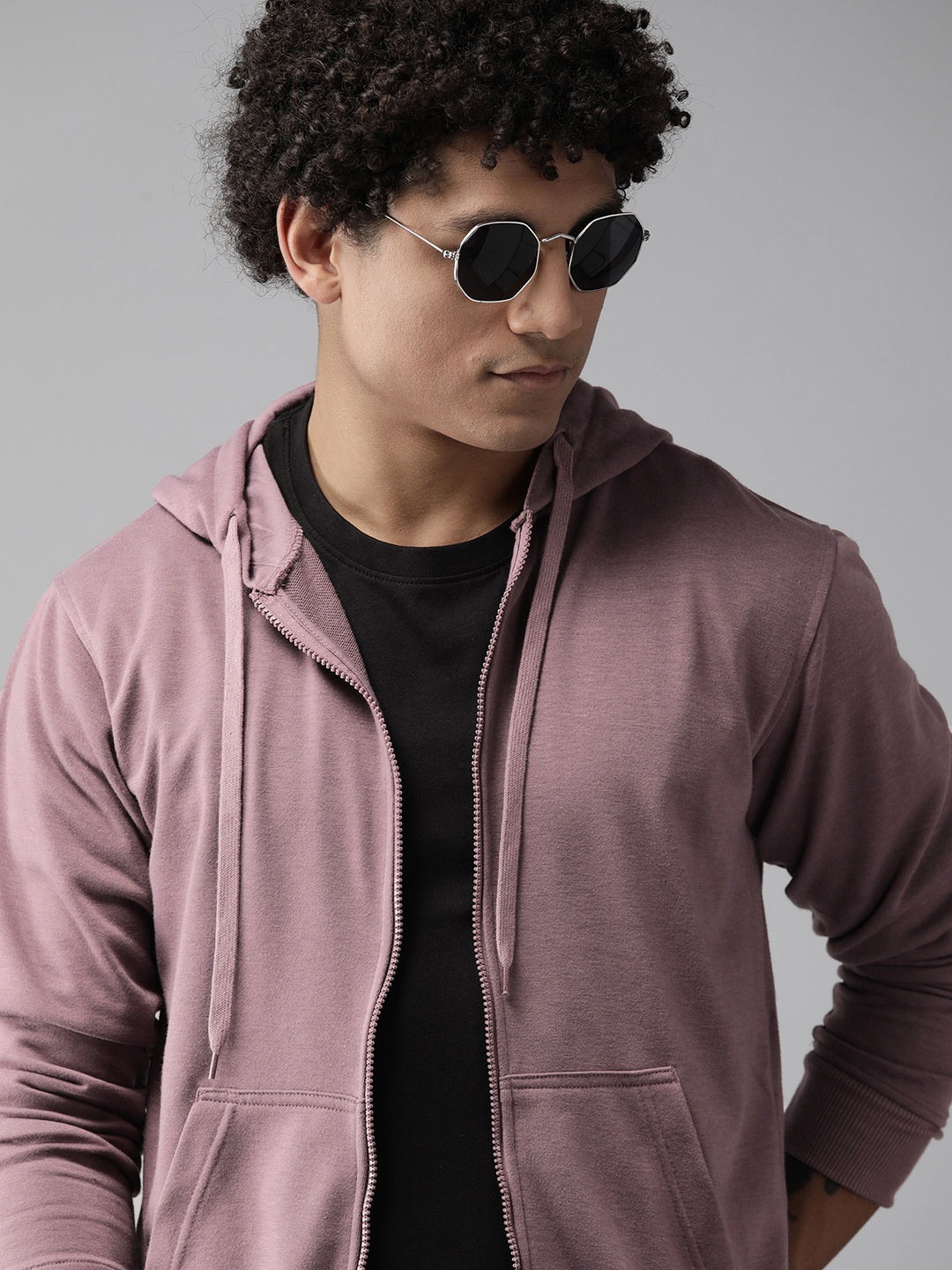 

The Roadster Lifestyle Co. Hooded Front-Open Sweatshirt, Mauve