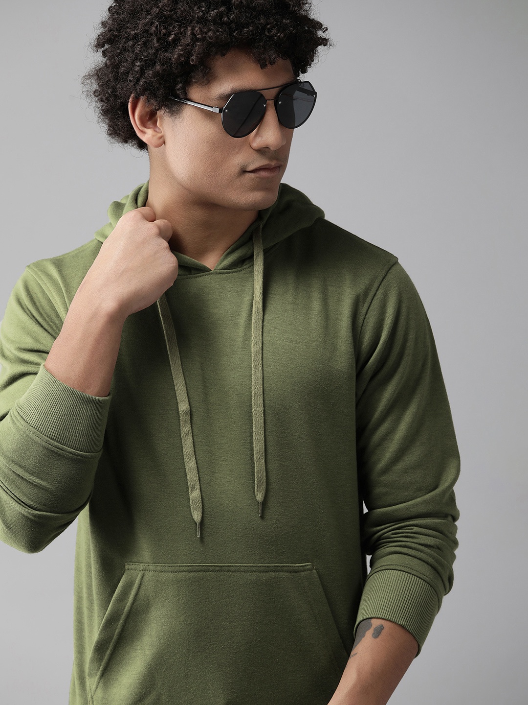 

The Roadster Lifestyle Co. Hooded Knitted Sweatshirt, Olive