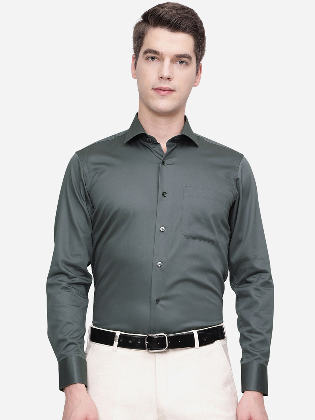 

METAL Men Grey Slim Fit Formal Shirt
