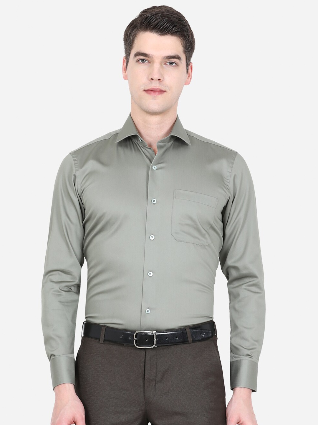 

METAL Men Grey Slim Fit Formal Shirt