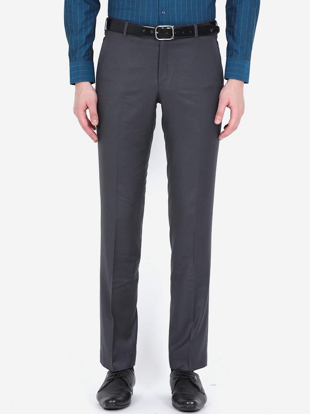 

METAL Men Grey Slim Fit Trousers