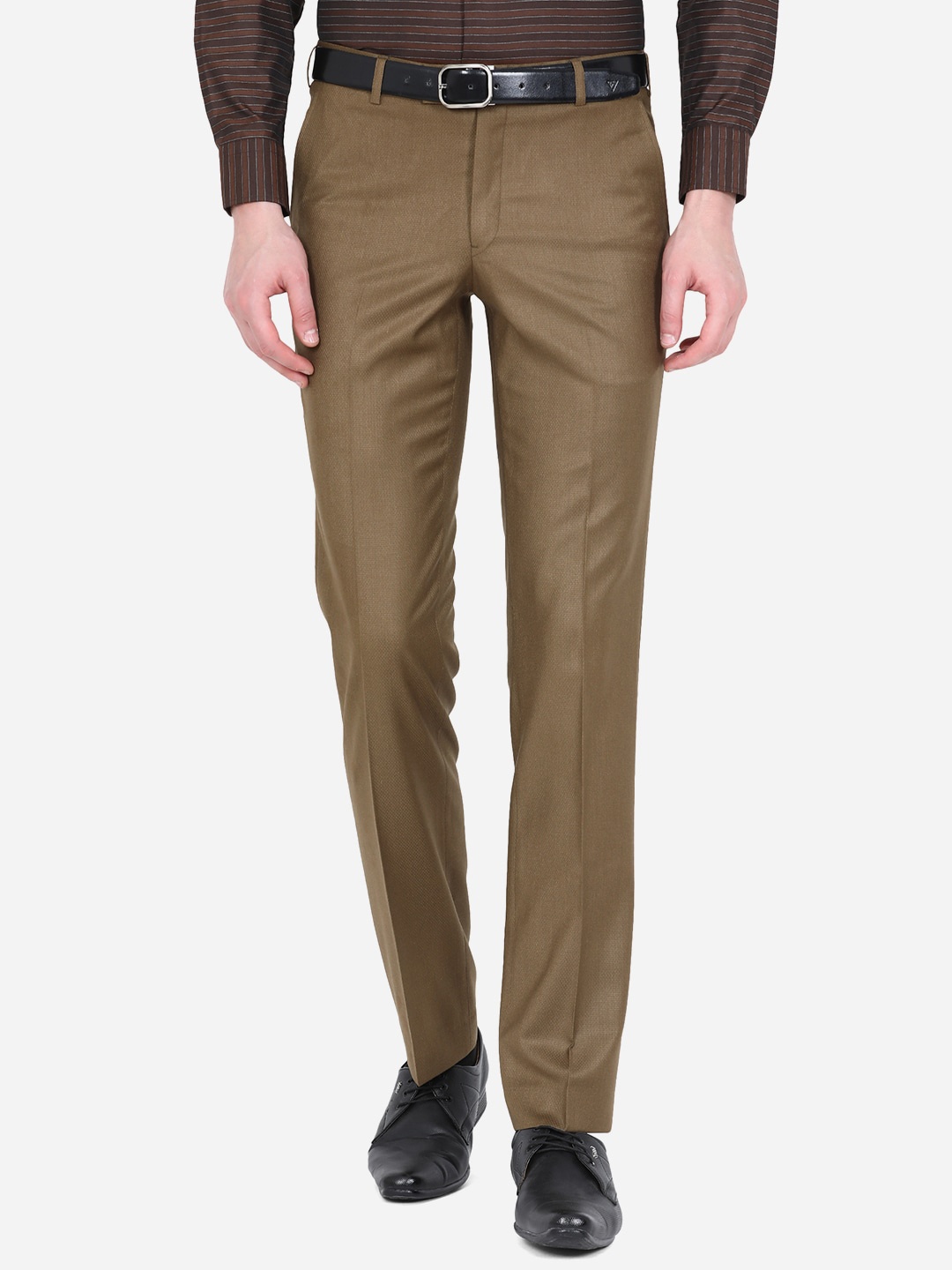 

METAL Men Camel Brown Slim Fit Trousers