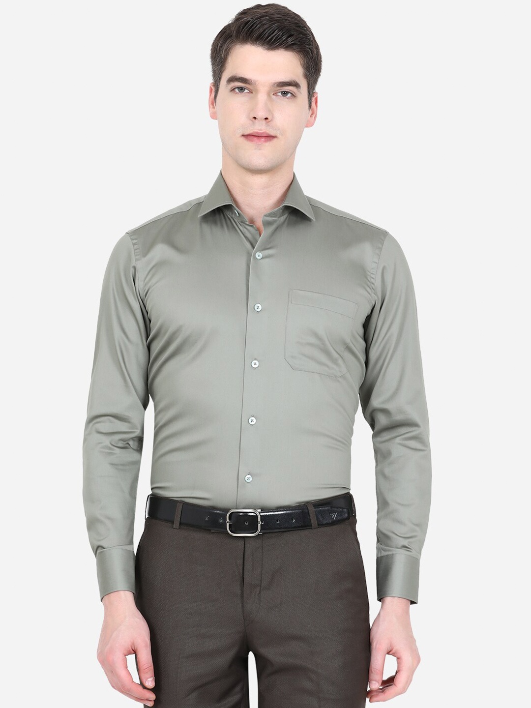 

METAL Men Grey Slim Fit Formal Shirt