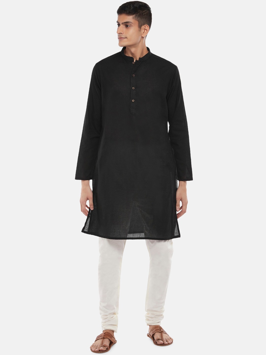 

indus route by Pantaloons Men Black Solid Kurta