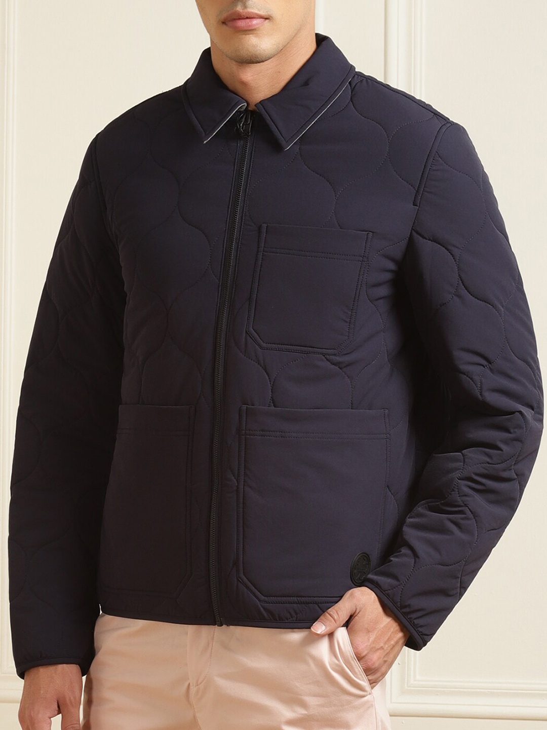 

Ted Baker Men Navy Blue Lightweight Sporty Jacket