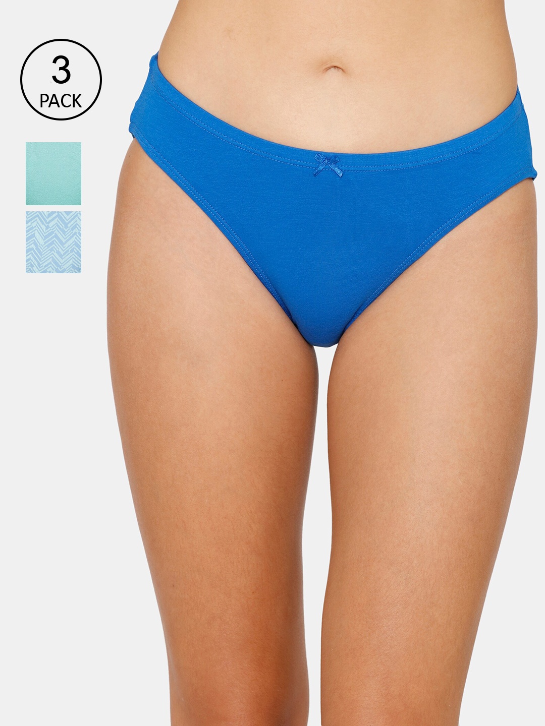 

Zivame Women Pack Of 3 Blue Basic Briefs ZI2576FASH0BLUE