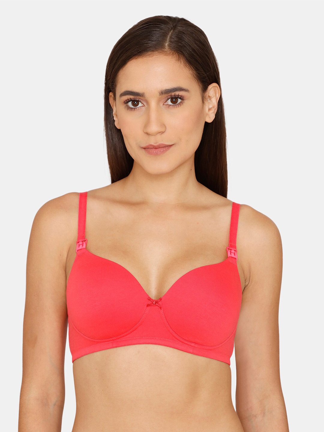 

Zivame Pink Solid Non Padded Cotton Maternity Bra