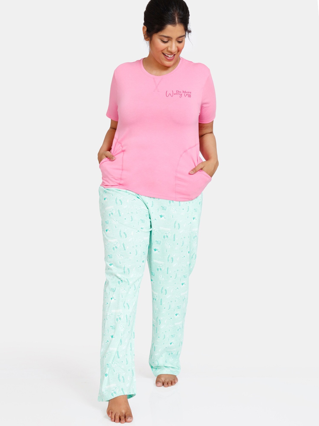 

Zivame Women Blue Printed Lounge Pant