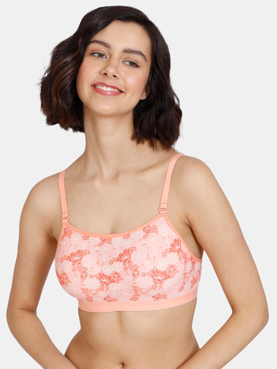 

Zivame Pink & Pink Floral Bra Lightly Padded