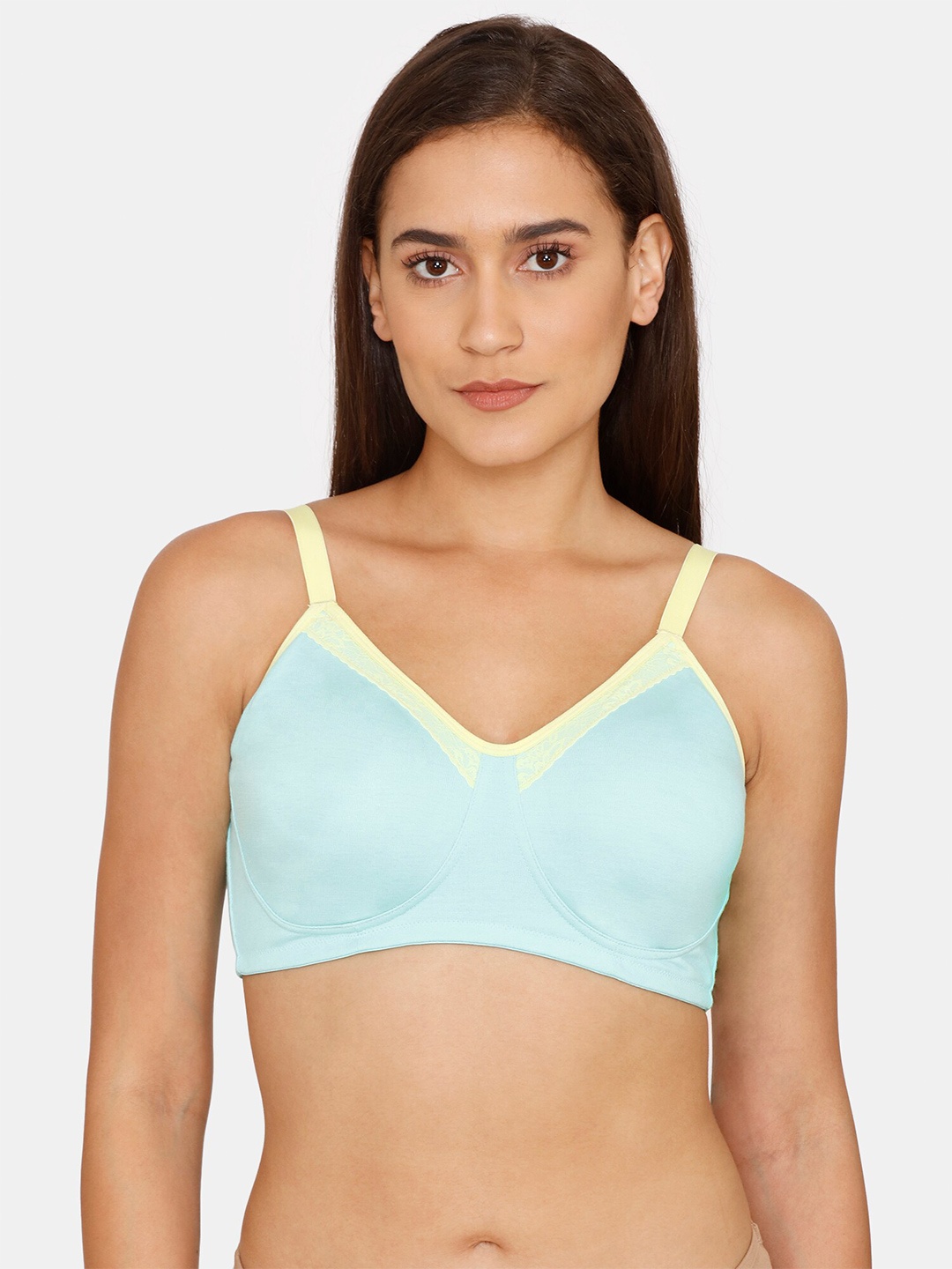 

Zivame Blue & Yellow T-shirt Bra Non-Padded