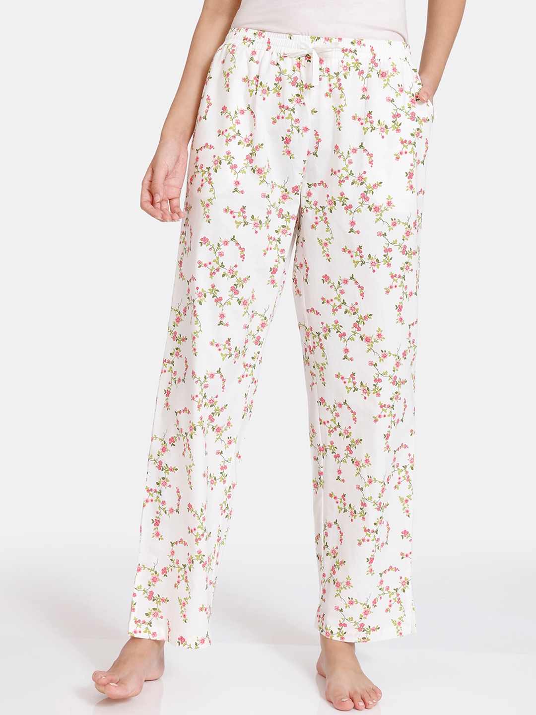 

Zivame Women White Printed Lounge Pant