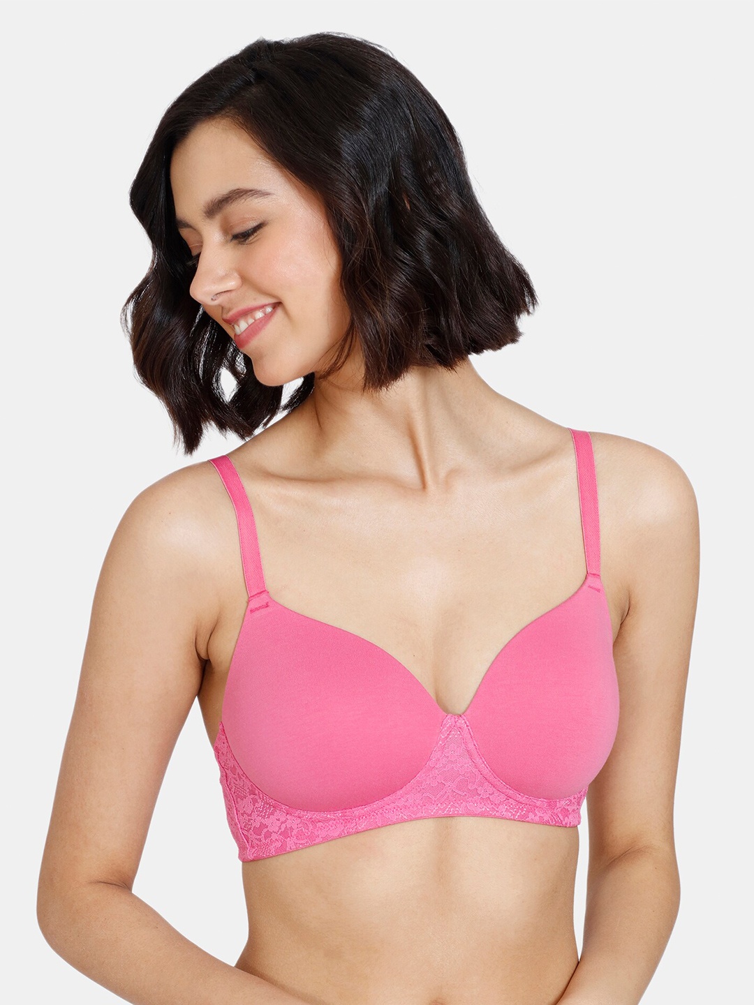 

Zivame Pink Bra Lightly Padded