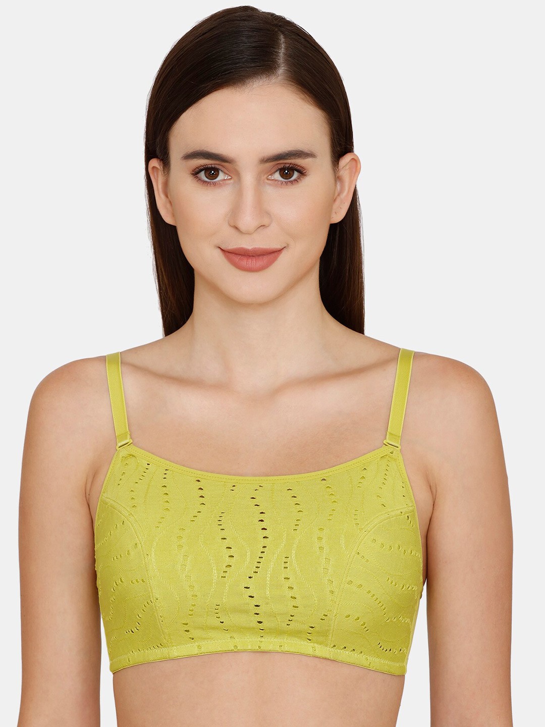 

Zivame Green Abstract Bralette Bra Lightly Padded