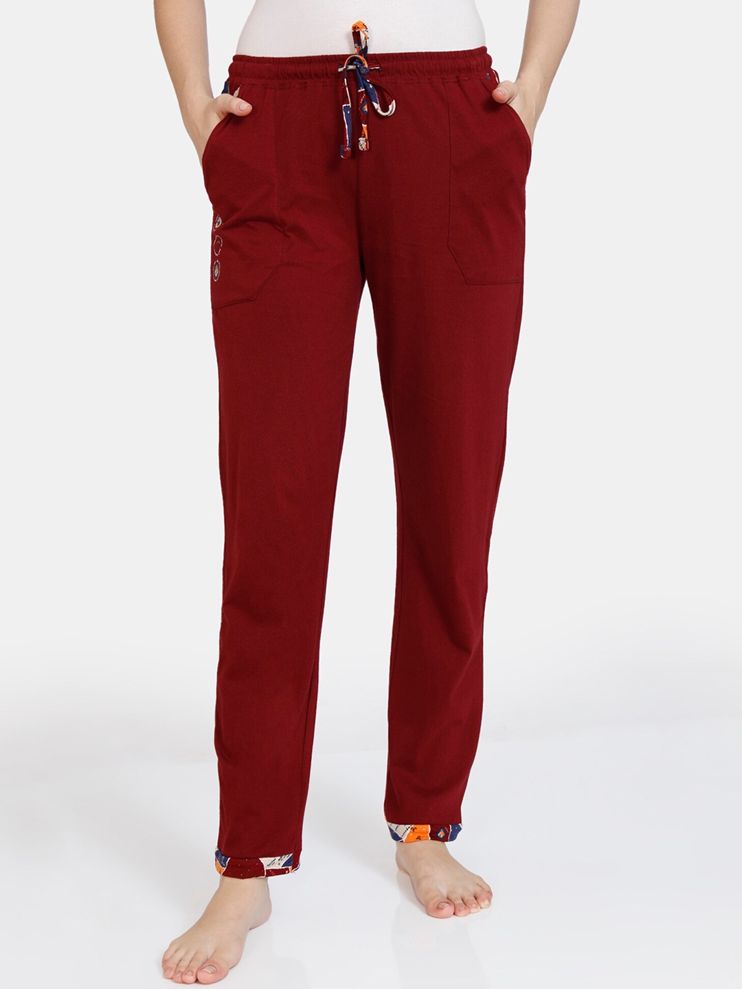 

Zivame Women Maroon Solid Lounge Pants