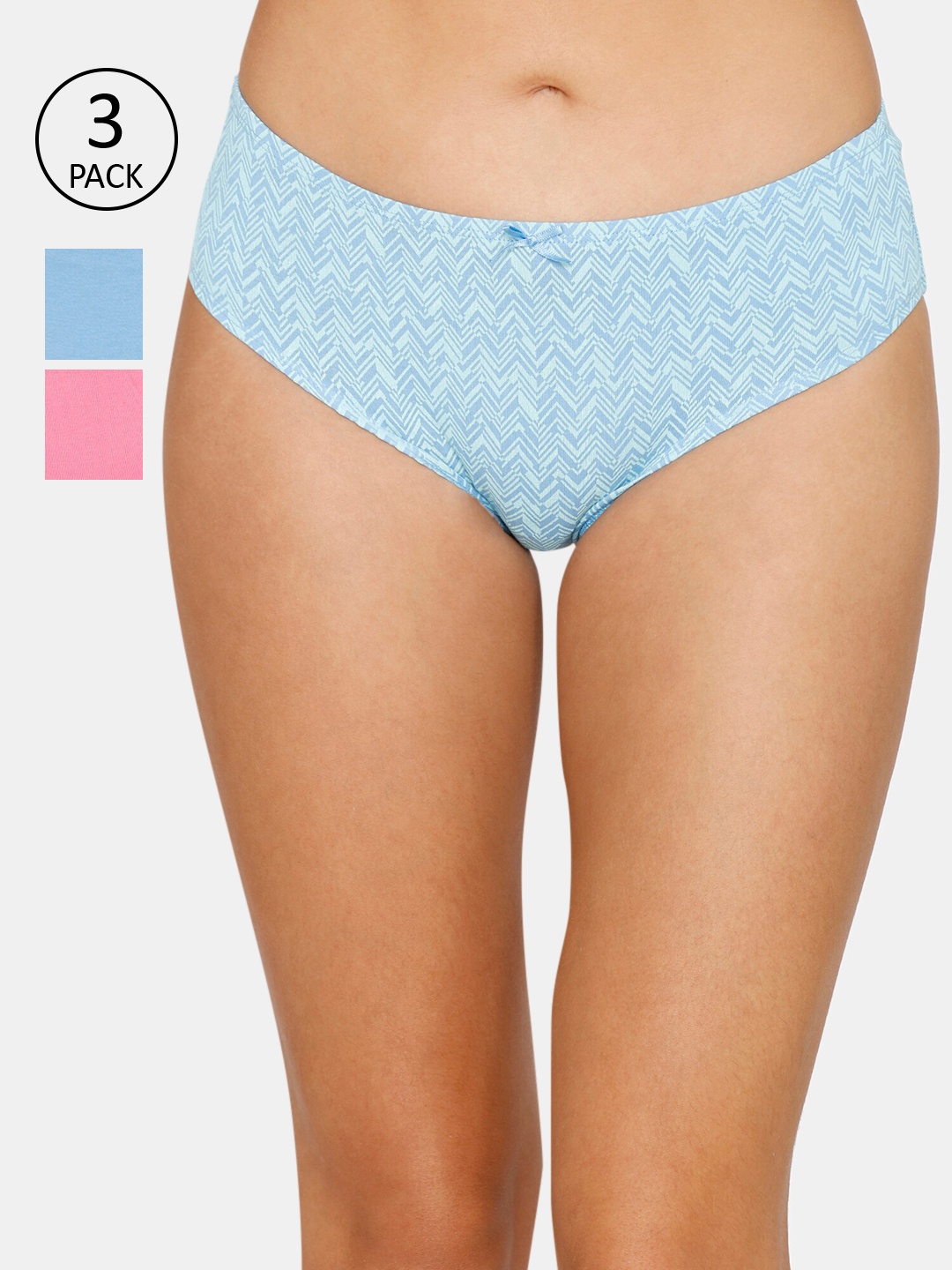 

Zivame Women Pack Of 3 Assorted Hipster Briefs ZI2763FASHEBLAK