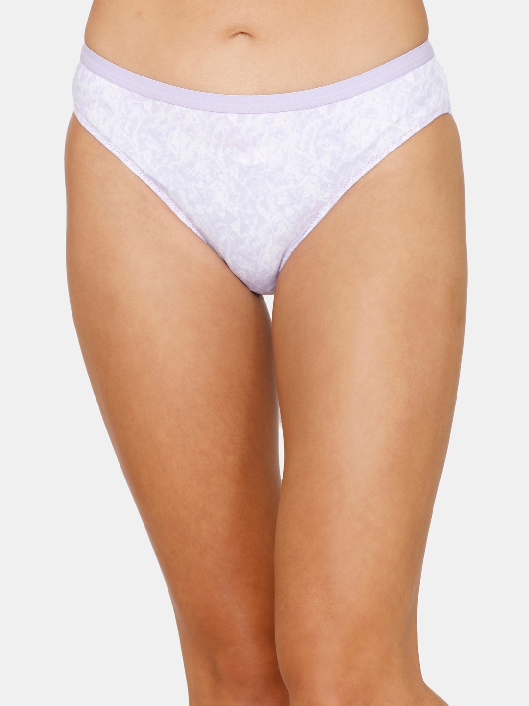 

Zivame Women White & Purple Printed Bikini Briefs