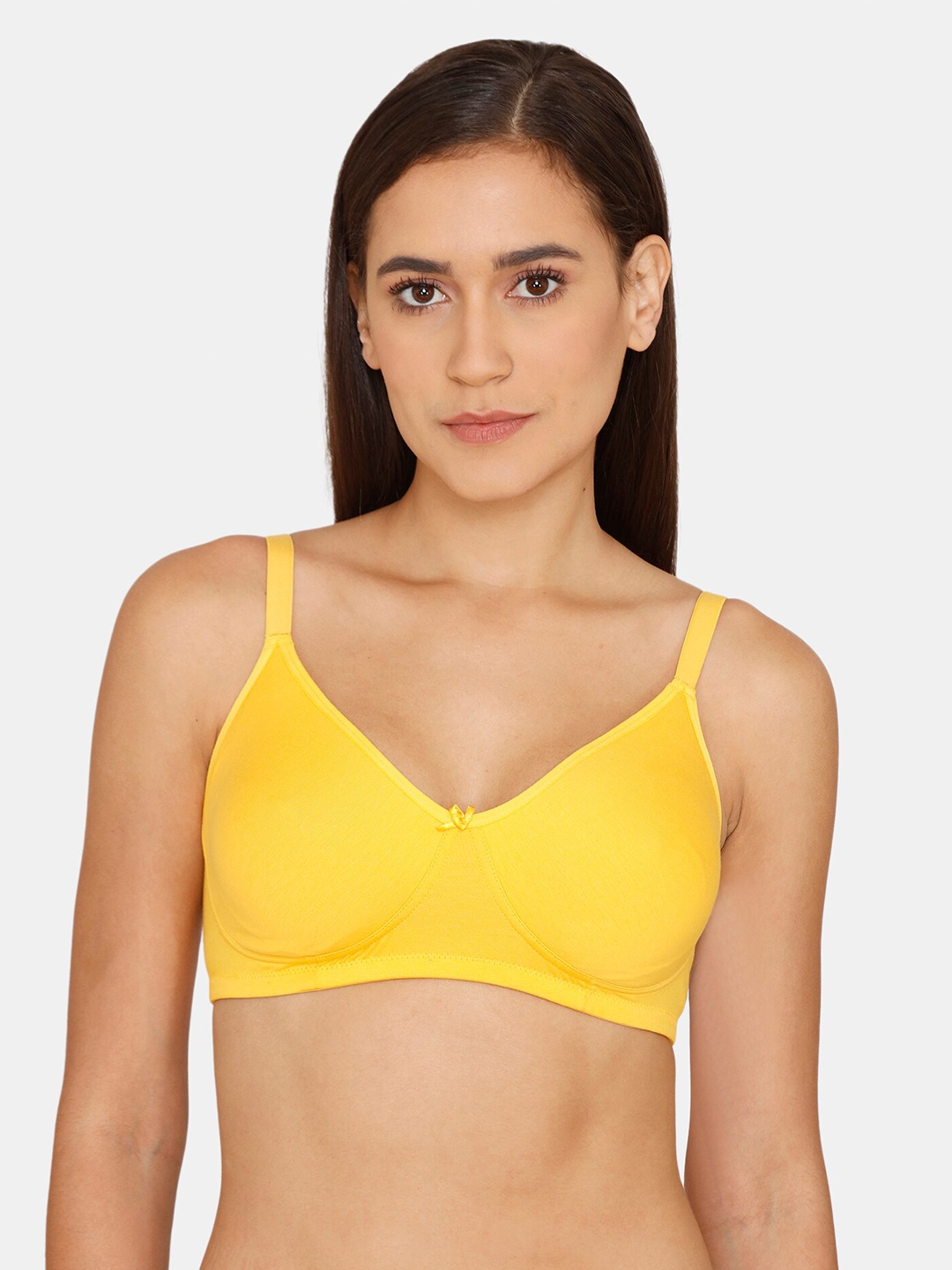 

Zivame Yellow Solid Non Padded Non Wired Seamless Bra with All Day Comfort Features