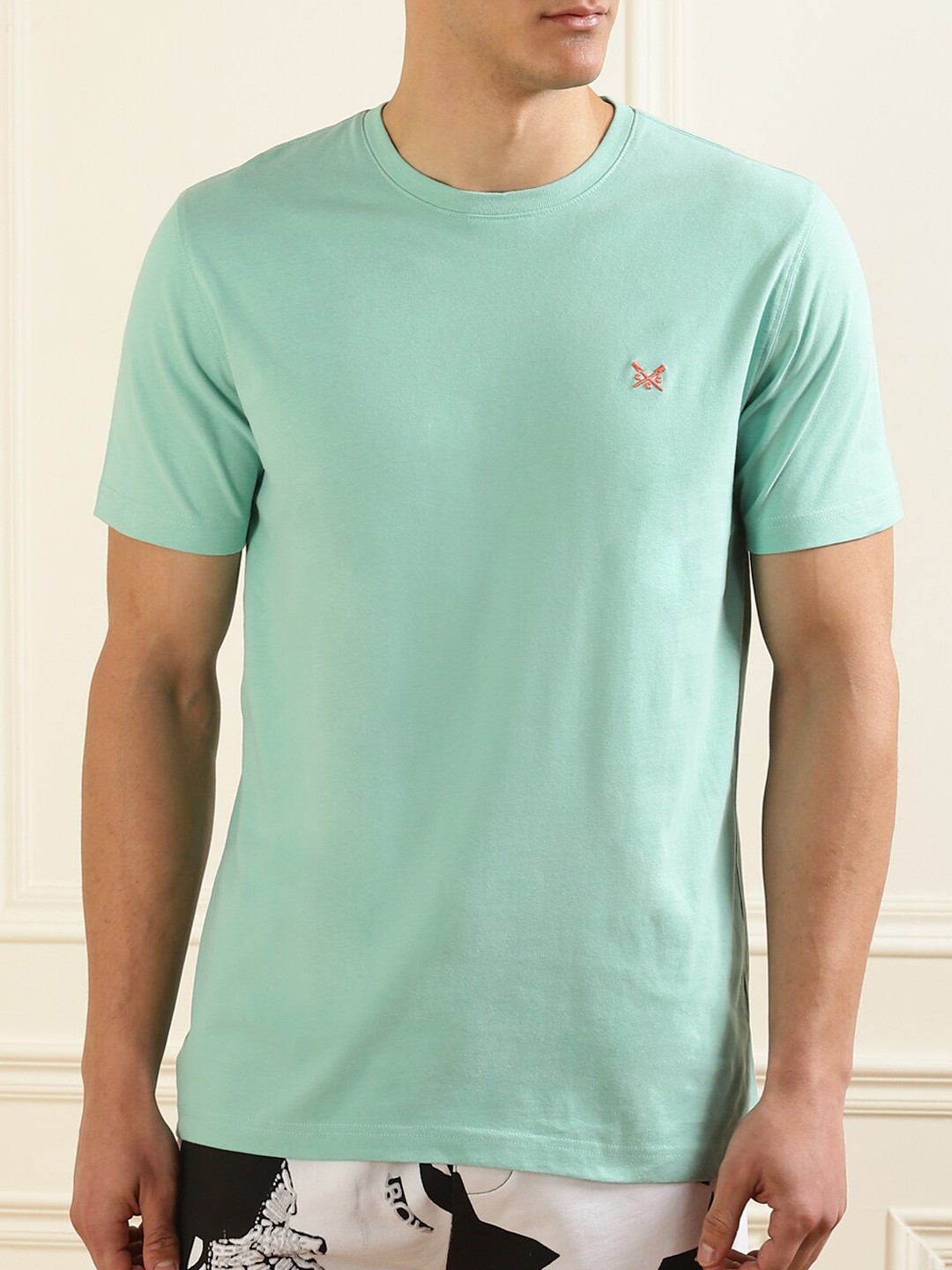 

Crew Clothing Men Green Pure Cotton T-shirt