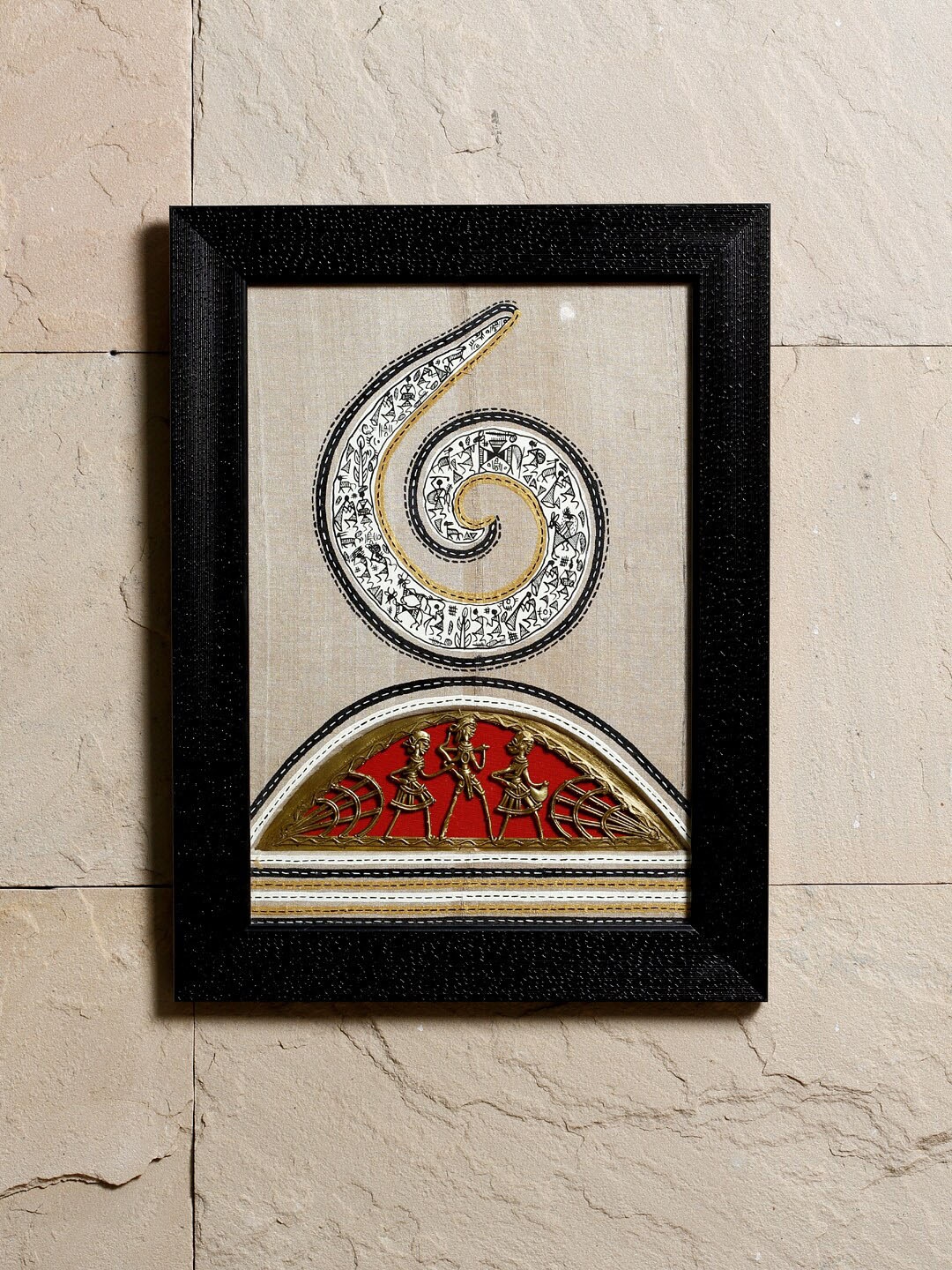 

Aapno Rajasthan Brown and Black Handcrafted Dhokra Wall Hanging