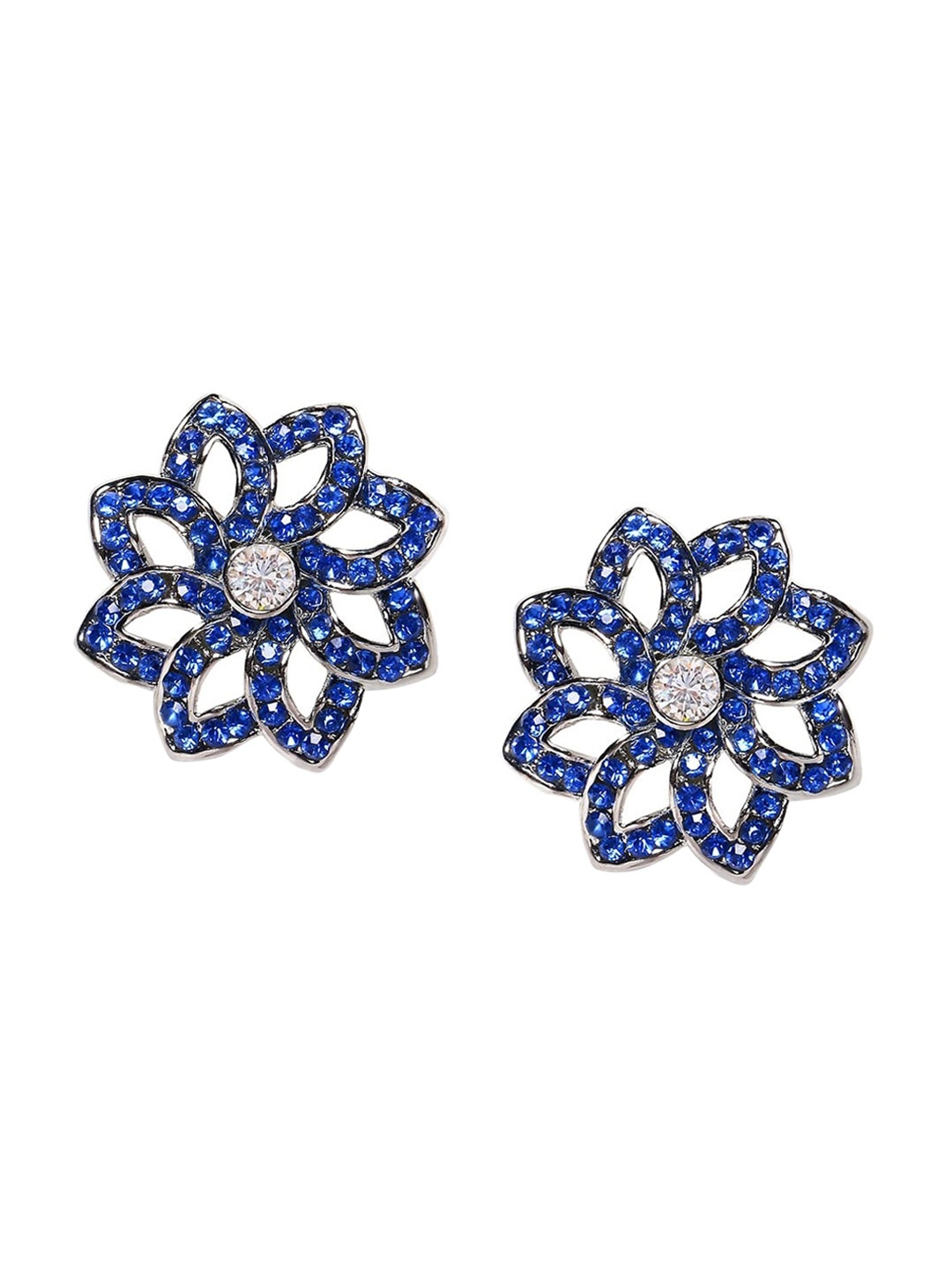 

Mahi Blue Floral Drop Earrings