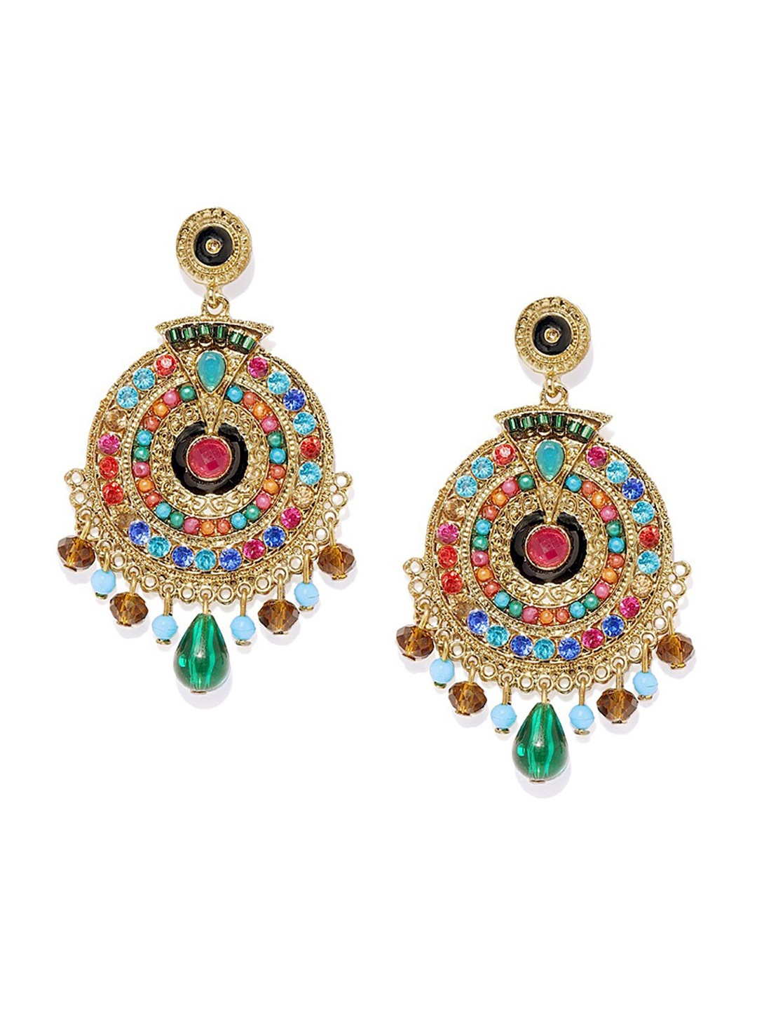

Mahi Multicoloured Gold Plated Dangler Drop Earrings, Multi