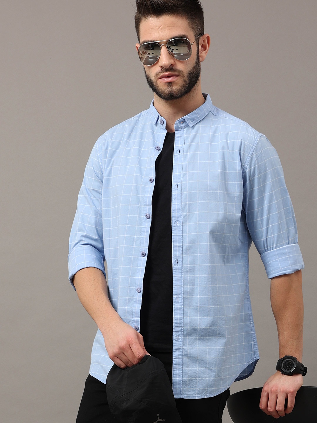 

HERE&NOW Men Blue Slim Fit Casual Shirt