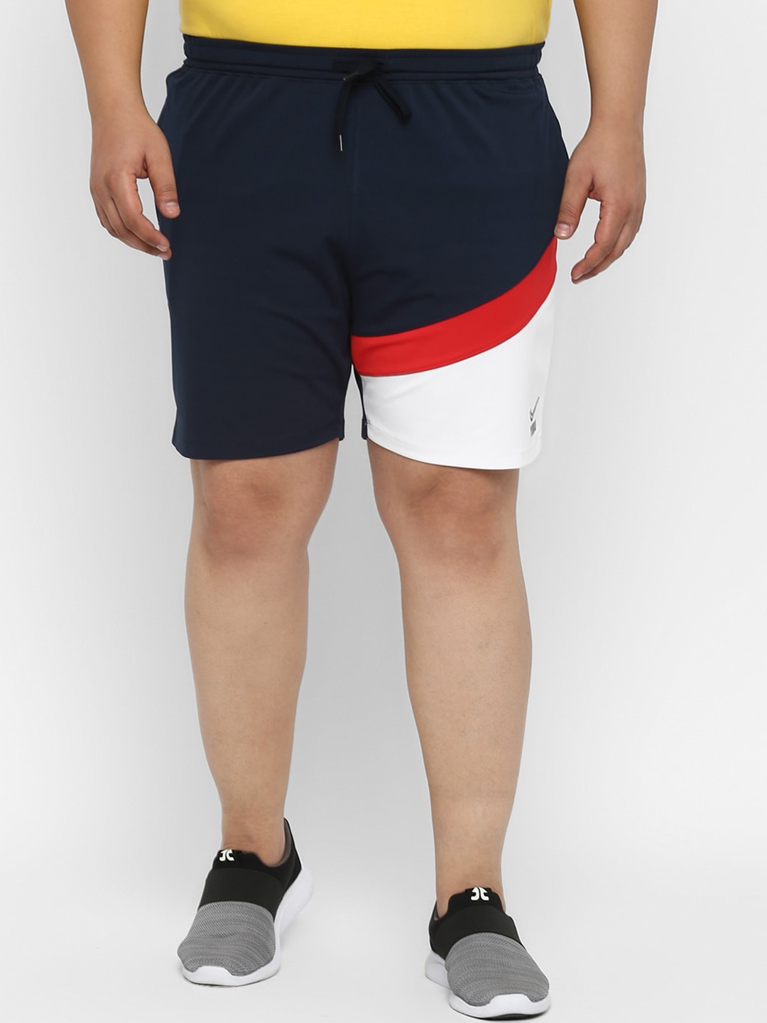 

Yuuki Men Navy Blue Plus Size Colourblocked Rapid-Dry Training or Gym Sports Shorts