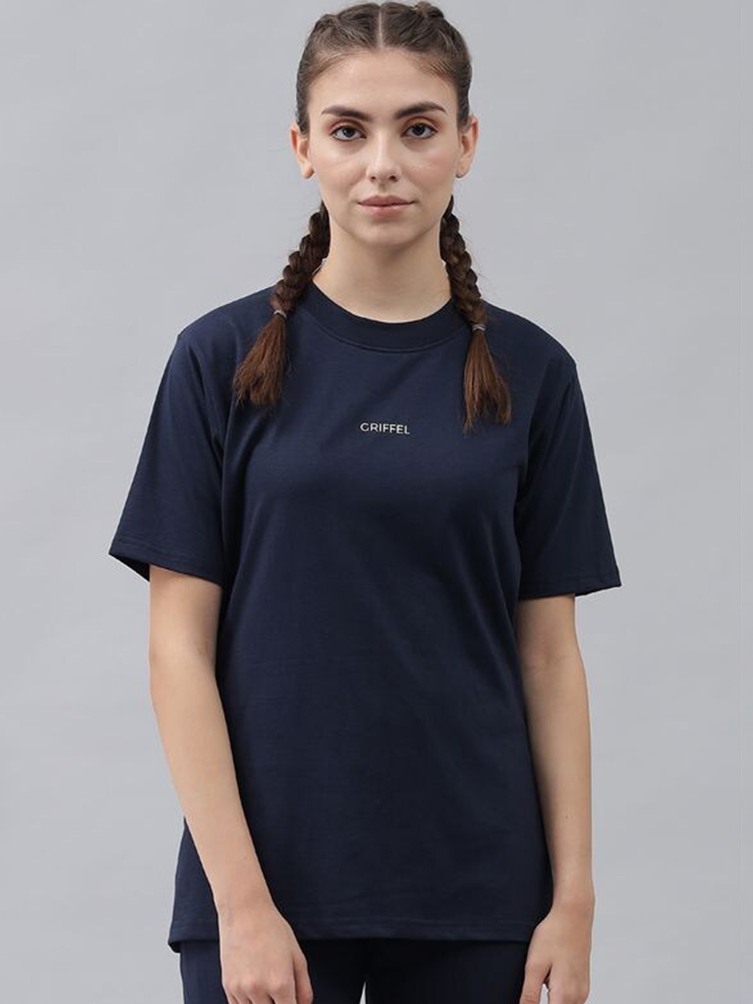 

GRIFFEL Navy Blue Regular T-shirt