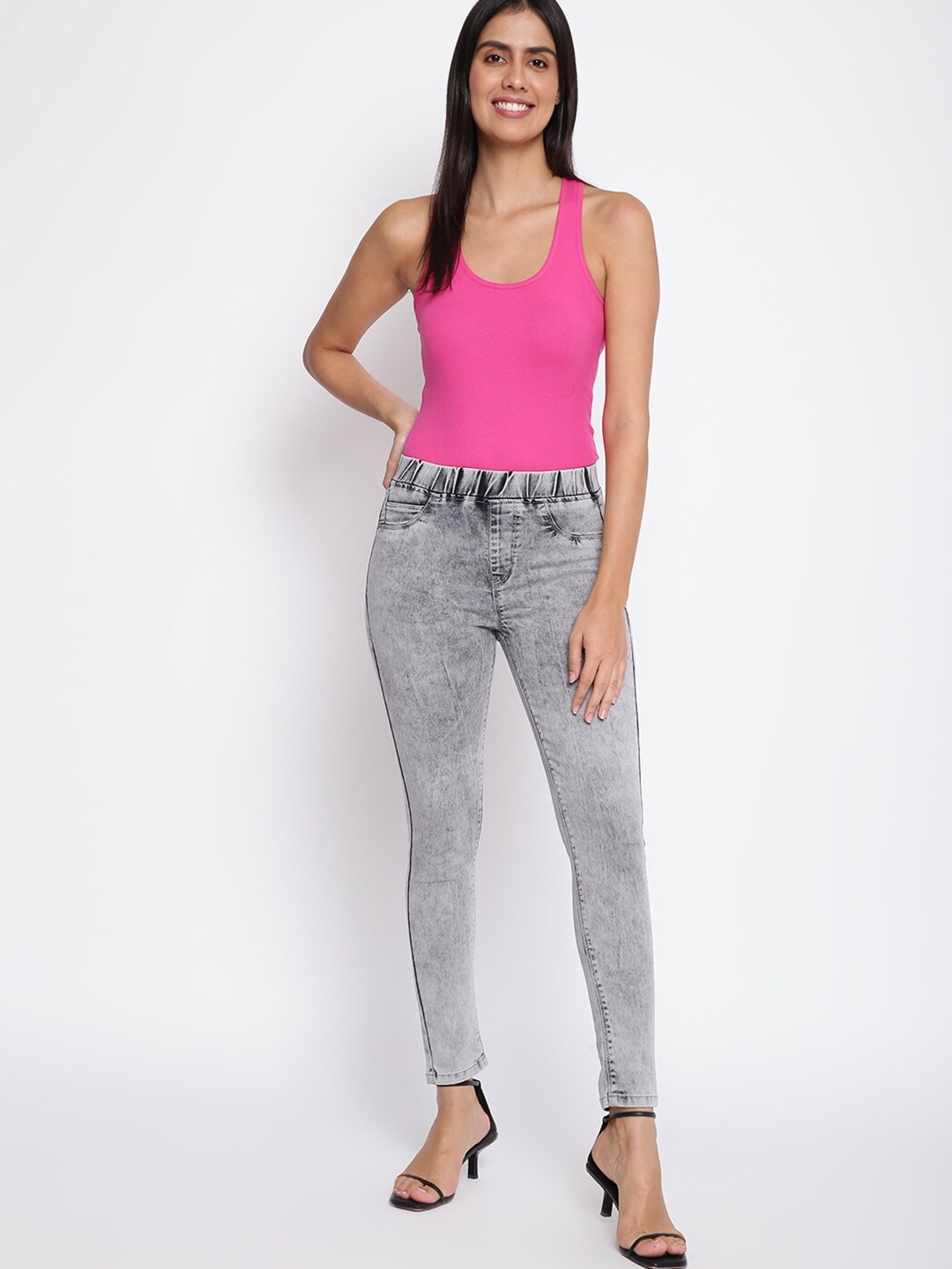 

TALES & STORIES Women Grey Skinny-Fit Jeggings