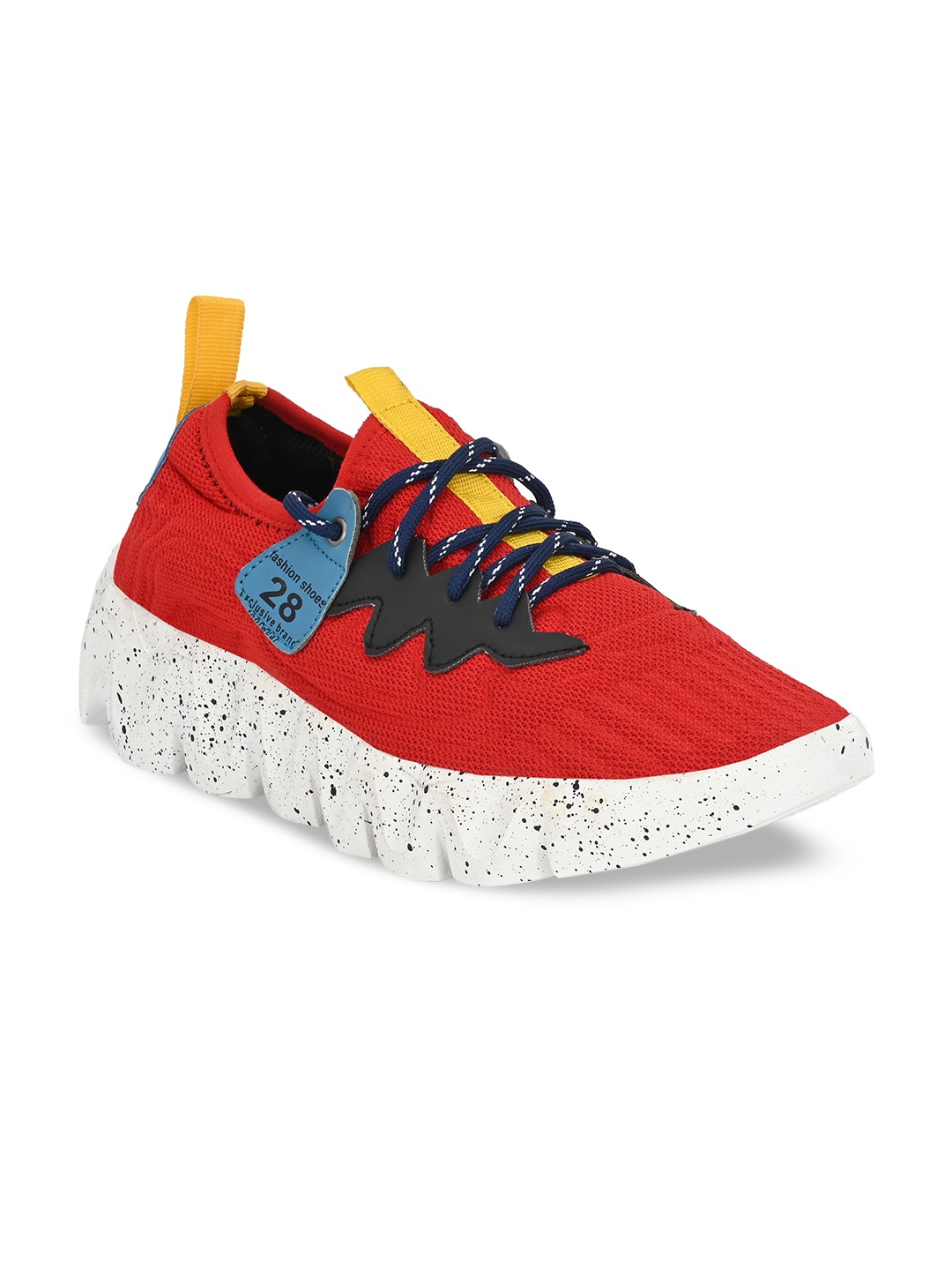 

Hundo P Men Red Woven Design Sneakers