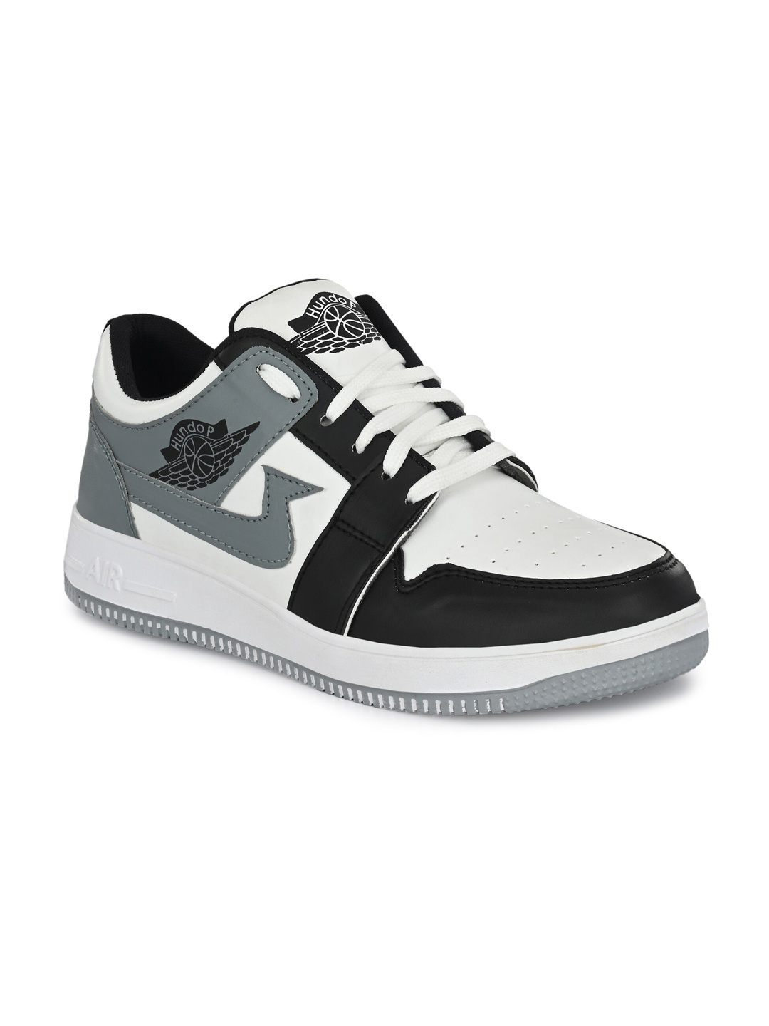 

Hundo P Men White Colourblocked Sneakers