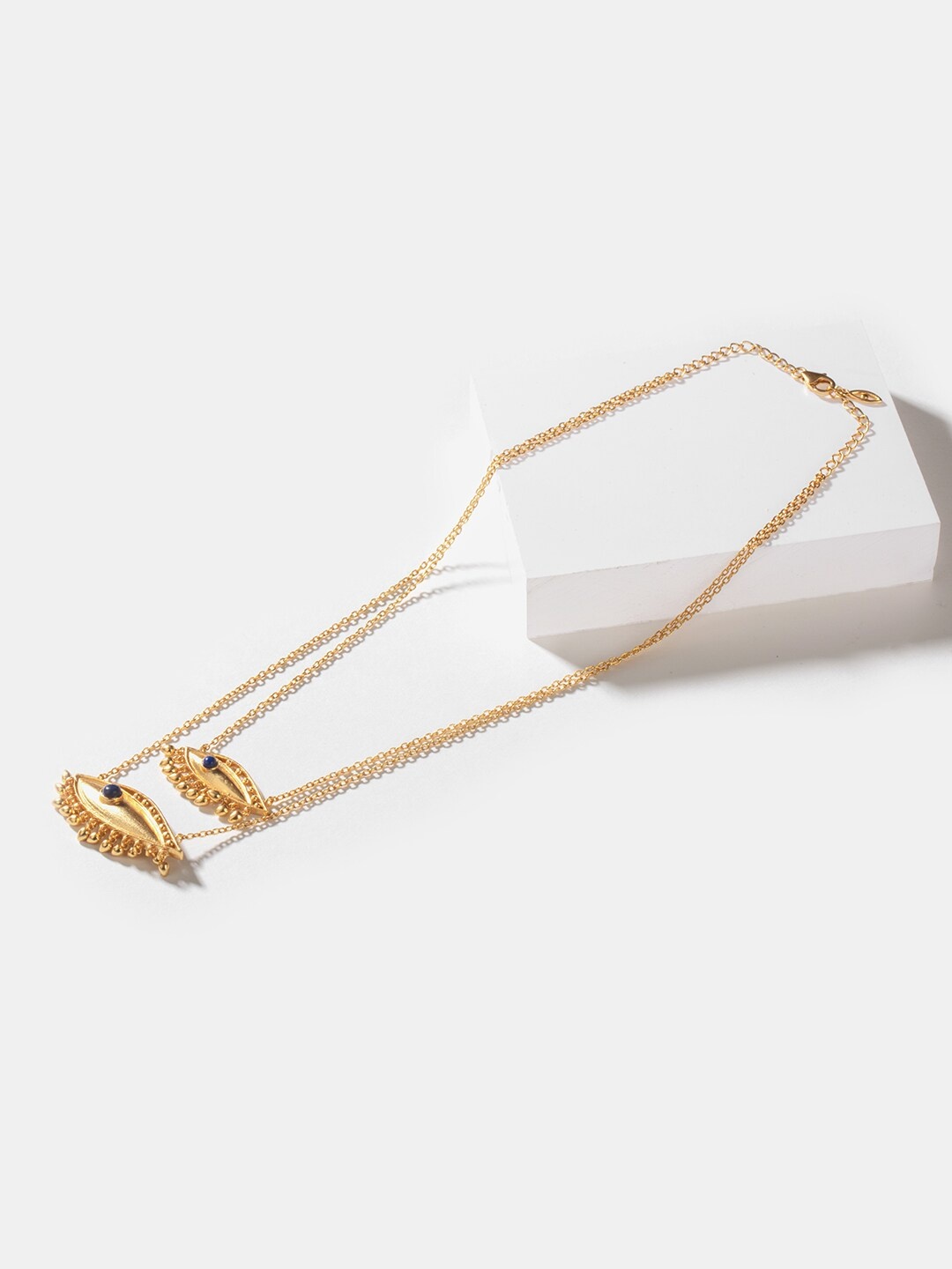 

SHAYA Gold-Toned & Blue Silver Layered Necklace