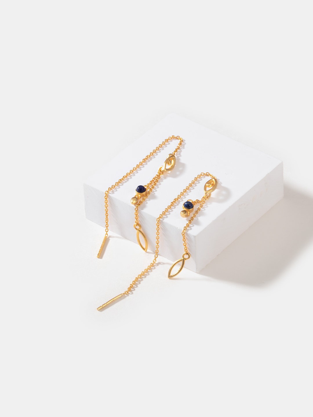 

SHAYA Gold-Toned Contemporary Drop Earrings