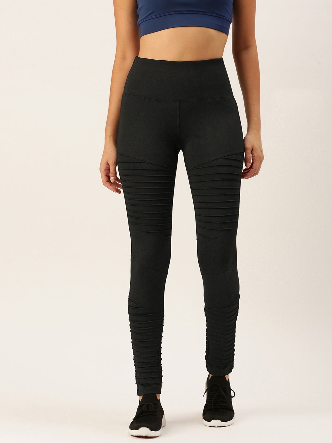 

FOREVER 21 Women Black Solid High Rise Leggings