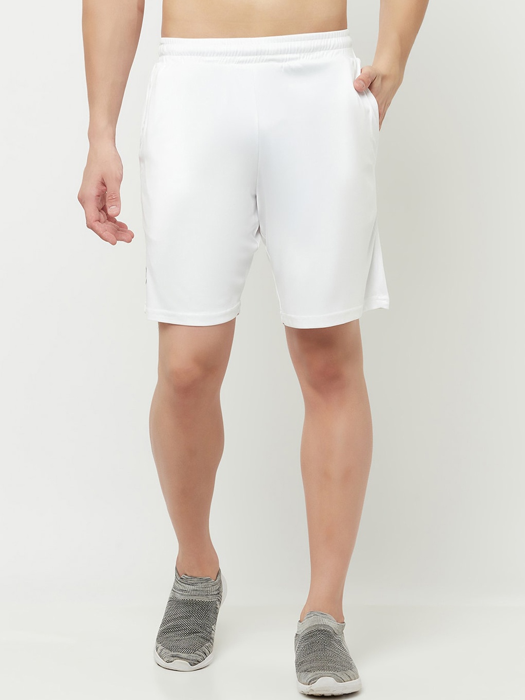 

Truerevo Men White Low-Rise Running Sports Shorts