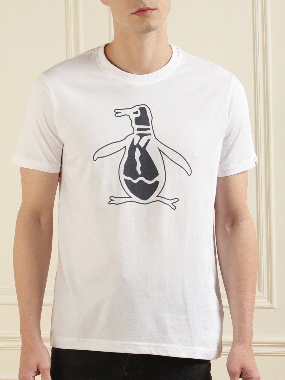 

Original Penguin Men White Printed Pure Cotton T-shirt