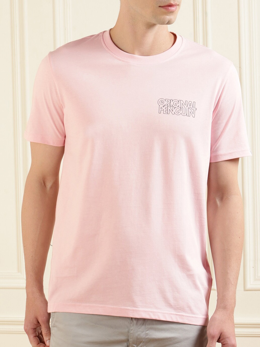 

Original Penguin Men Pink Pure Cotton T-shirt