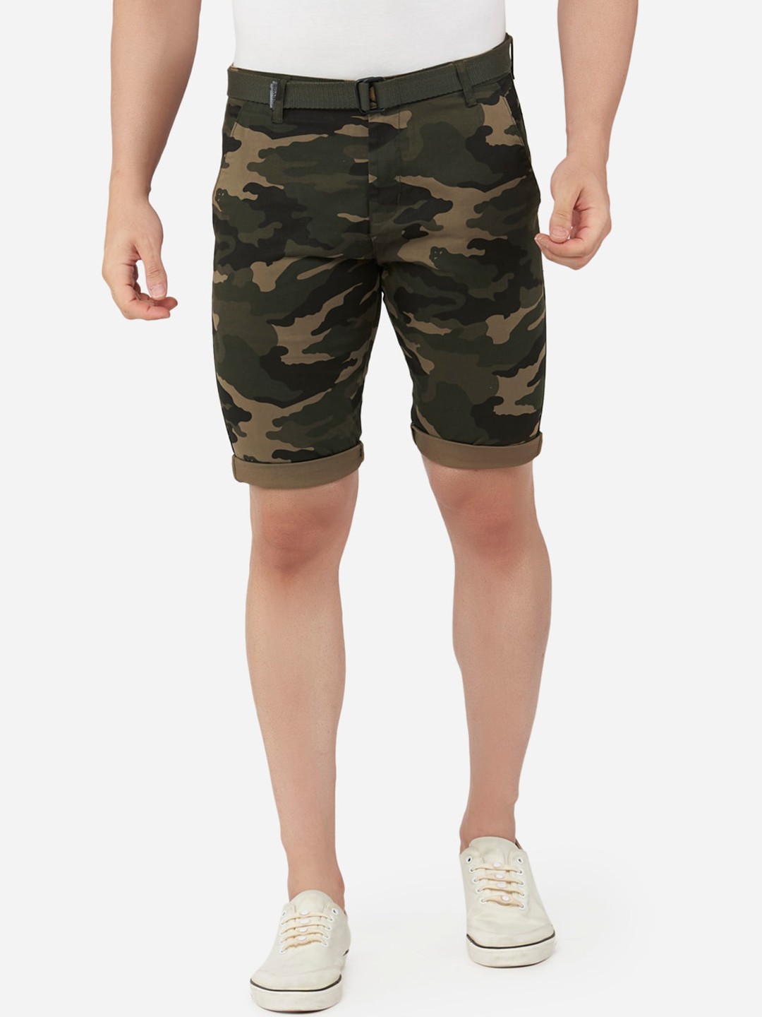 

beevee Men Brown Camouflage Printed Shorts