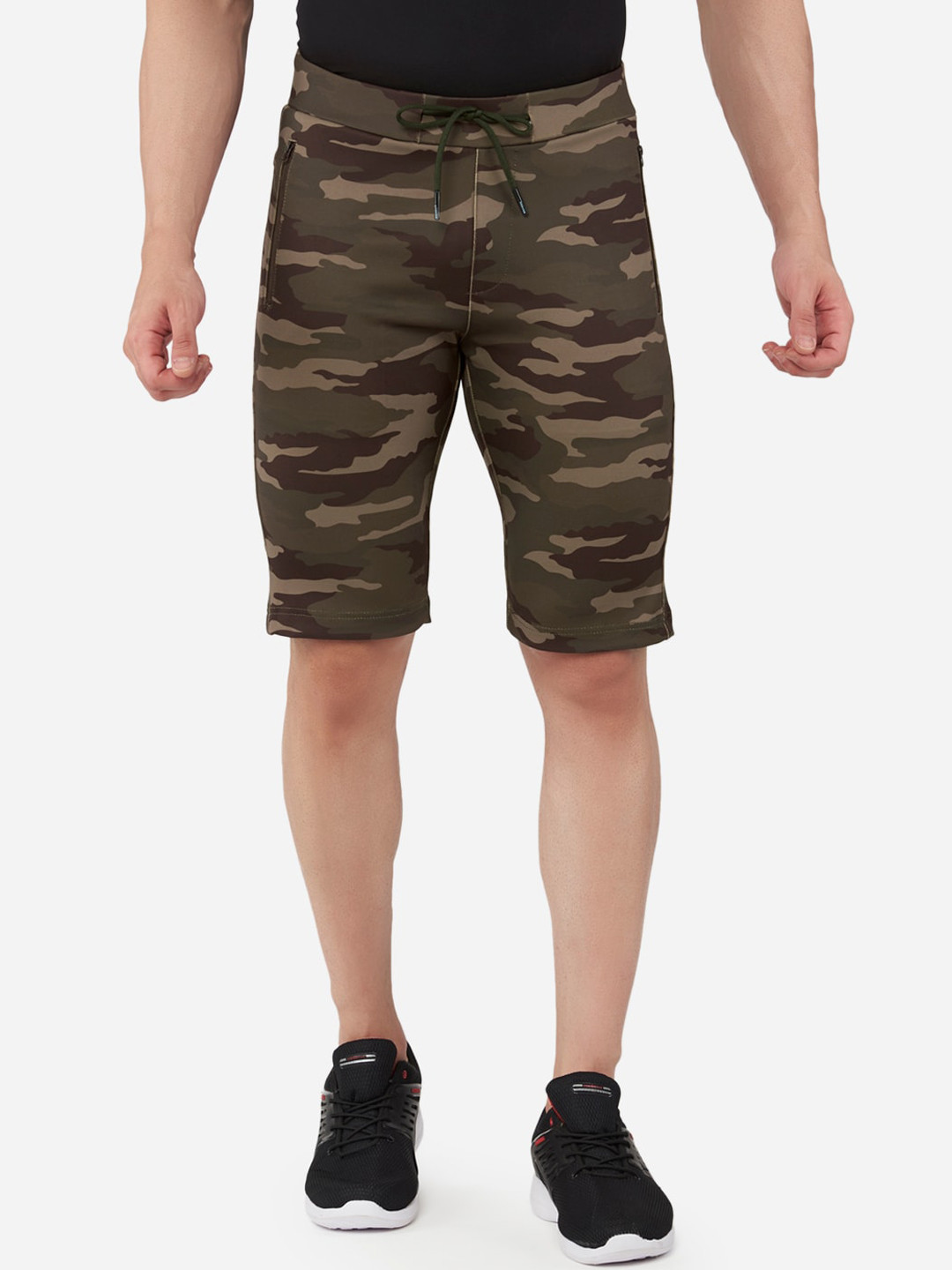 

beevee Men Brown Camouflage Printed Regular Shorts
