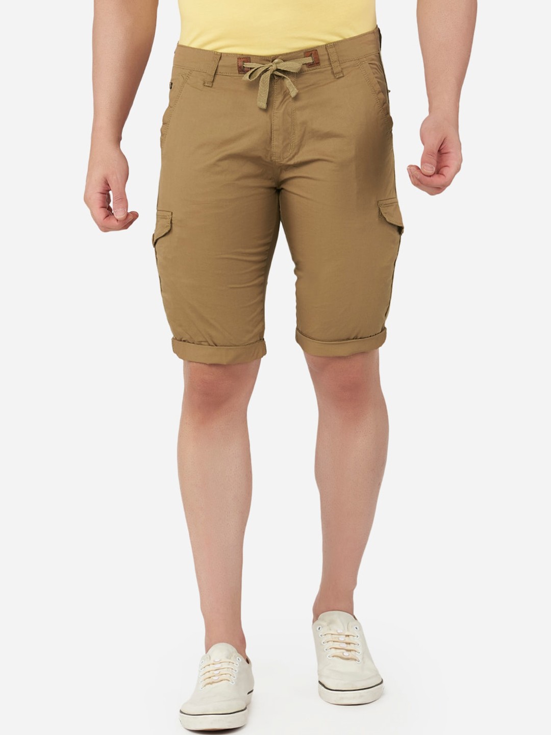 

beevee Men Khaki Outdoor Cotton Cargo Shorts