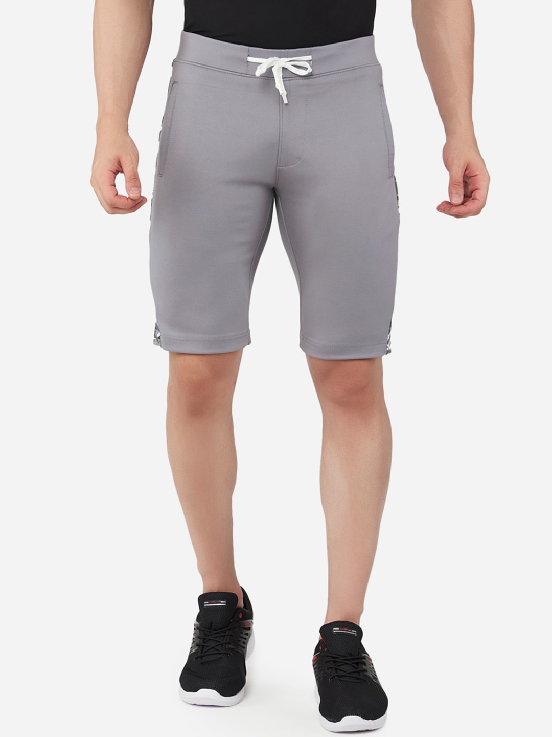 

beevee Men Grey Melange Training or Gym Sports Shorts